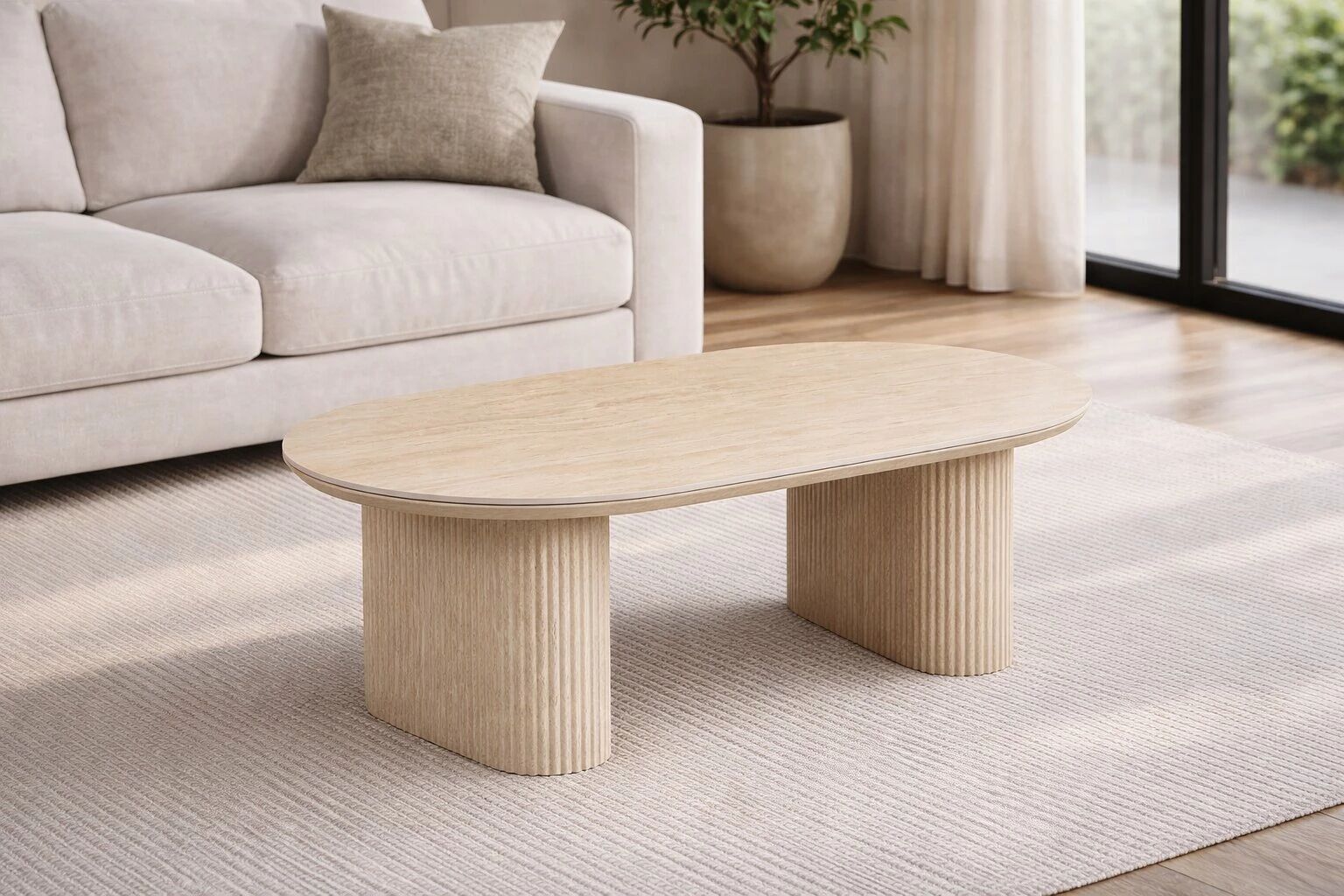 MIAMI - Lot de  2 Tables Basses Rondes Emboitables diam 90+68