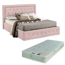 MINERVA, Lit coffre existe en plusieurs tailles de couchage : 120/140x190cm et 160/180x200cm avec Matelas