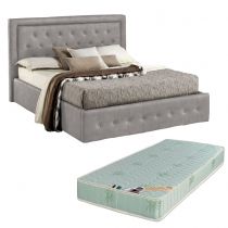 MINERVA, Lit coffre existe en plusieurs tailles de couchage : 120/140x190cm et 160/180x200cm avec Matelas