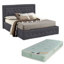 MINERVA, Lit coffre existe en plusieurs tailles de couchage : 120/140x190cm et 160/180x200cm avec Matelas