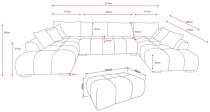 MONT BLANC (Bleu Marine) U panoramique -JYMLK23S38-A13(Marine)-379*207*207cm