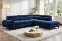 MURANO, Canap&eacute; Grand angle droite 2AP, convertible Gigogne 2 places + angle et pouf en tissu Astra