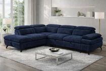 MURANO, Canap&eacute; Grand angle droite 2AP, convertible Gigogne 2 places + angle et pouf en tissu Astra