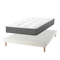 Offre Matelas ELEGANCE ressorts ensachés 7 zones de soutien avec memoire de forme 4cm, épaisseur 30cm + Sommier tapissier