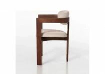 OPUS, Chaise de repas, velours CREME/BEIGE + pieds m&eacute;tal dor&eacute;