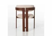 OPUS, Chaise de repas, velours CREME/BEIGE + pieds m&eacute;tal dor&eacute;