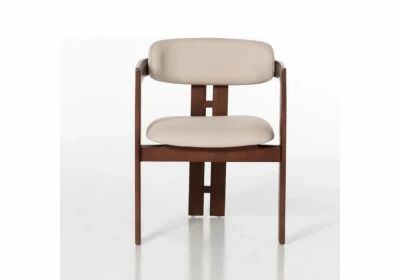 OPUS, Chaise de repas, velours CREME/BEIGE + pieds m�tal dor�