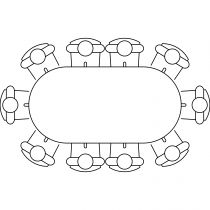 OSCAR Table pied colonne L200cm*P100cm*H76cm (effet TRAVERTIN-Pieds bois)