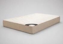 PACK SNOW + MATELAS 140x190cm, Lit coffre en tissu boucl&eacute; avec matelas BRETAGNE en mousse haute densit&eacute;