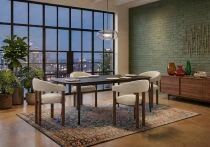 Pack YENSE, Table extensible 145/185 cm + 4 chaises JAPA ou ROUND