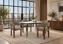 Pack YENSE, Table extensible 145/185 cm + 4 chaises JAPA ou ROUND