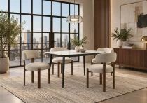 Pack YENSE, Table extensible 145/185 cm + 4 chaises JAPA ou ROUND