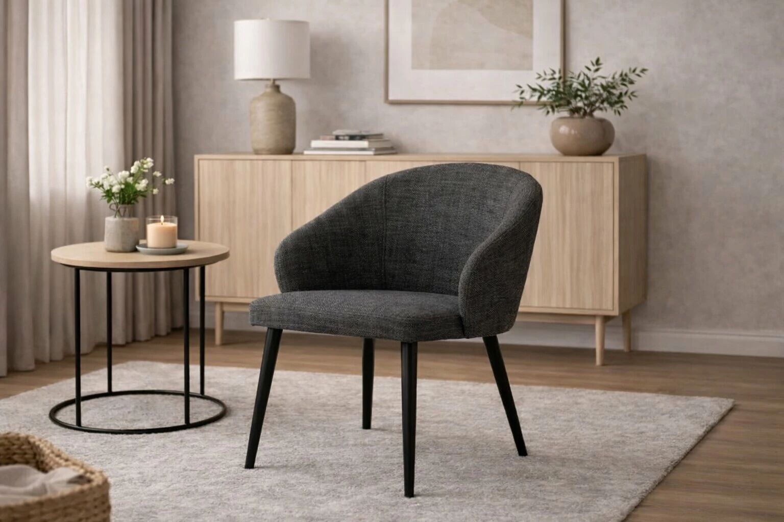 PATAYA Chaise tissu (L56*P61*H82cm)