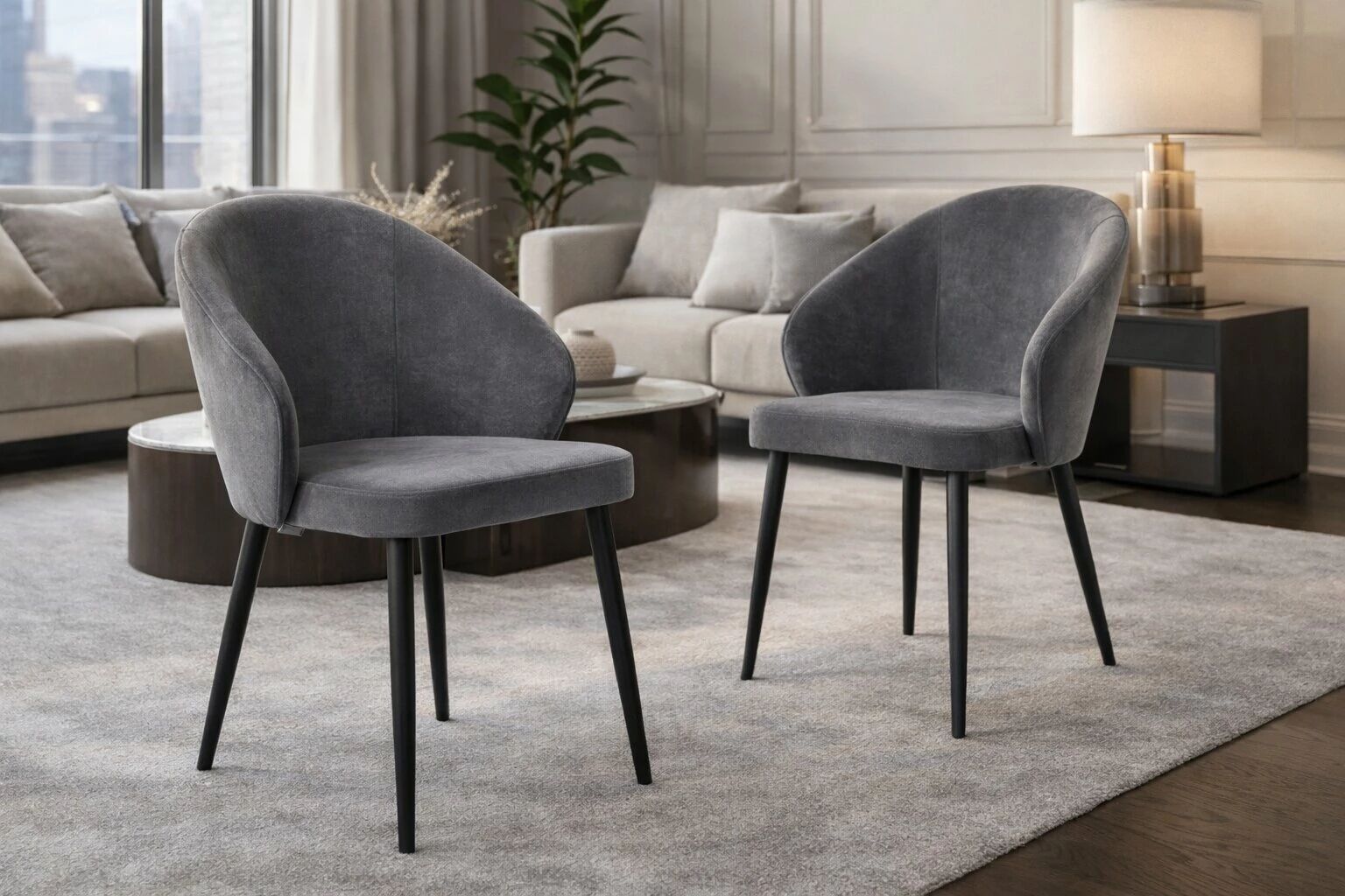 PATAYA Chaise velours ANKA (L56*P61*H82cm)