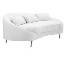 PETRA, Canapé fixe 3 places en tissu bouclé