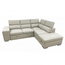 POSITANO II, Canapé d\'angle convertible gigogne, Revêtement Simili renforcé (leather gel)