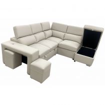 POSITANO II, Canapé d\'angle convertible gigogne, Revêtement Simili renforcé (leather gel)