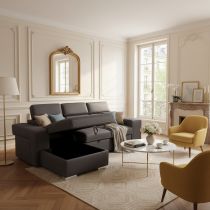 POSTO, convertible gigogne 2 places angle gauche, Revêtement double épaisseur très résistant 