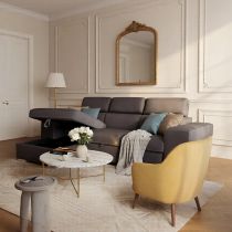 POSTO, convertible gigogne 2 places angle gauche, Revêtement double épaisseur très résistant 