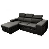 POSTO convertible gigogne 2 places,<br> Revêtement Simili renforcé (leather gel),<br>Chaise longue et 2 poufs