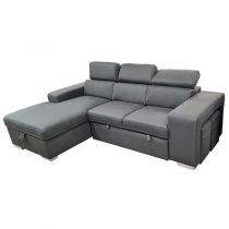 POSTO convertible gigogne 2 places angle gauche, Revêtement Polyester Tex, Chaise longue et 2 poufs