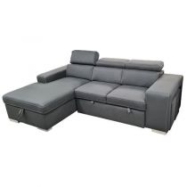 POSTO convertible gigogne 2 places angle gauche, Revêtement Polyester Tex, Chaise longue et 2 poufs