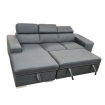 POSTO convertible gigogne 2 places angle gauche, Revêtement Polyester Tex, Chaise longue et 2 poufs