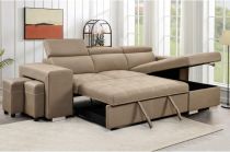 POSTO convertible gigogne 2 places reversible angle gauche, Revêtement Lin