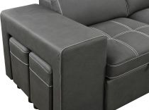 POSTO convertible gigogne 2 places reversible angle gauche, Revêtement Lin