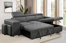 POSTO convertible gigogne 2 places reversible angle gauche, Revêtement Lin