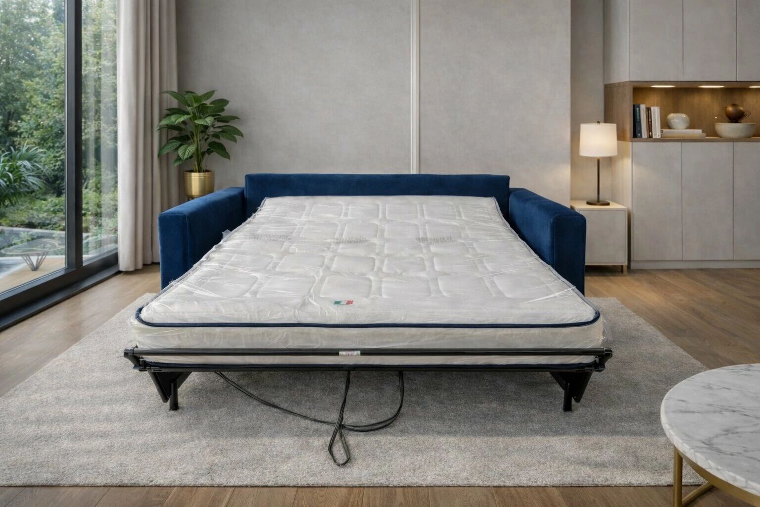 PRIMO22 Canap&eacute; convertible Rapido, Rev&ecirc;tement Velours Tiffany, Couchage 120, 140 ou 160cm