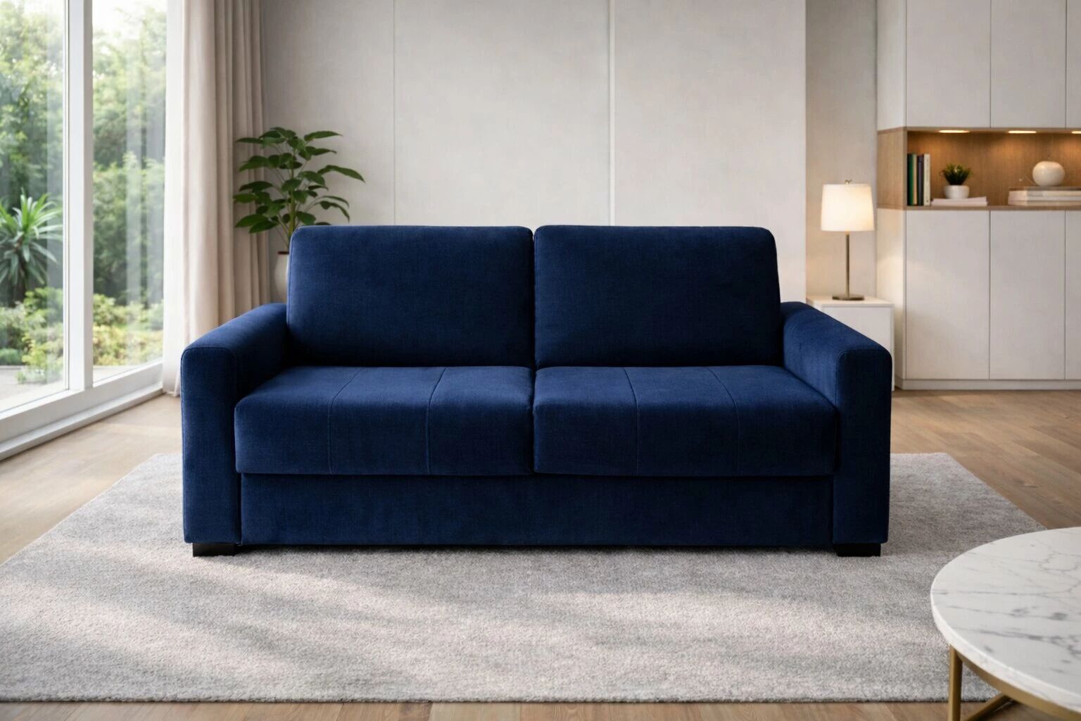 PRIMO22 Canap&eacute; convertible Rapido, Rev&ecirc;tement Velours Tiffany, Couchage 120, 140 ou 160cm