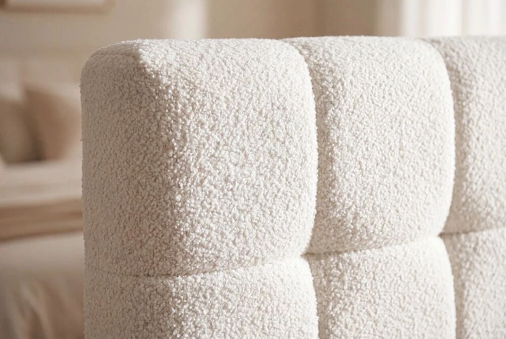 PRONTO, Lit coffre en tissu boucl&eacute;
