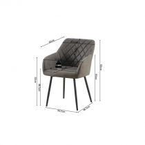 RARRA Chair(Anka 04-ConicKD-)Gris clair beige(L59*P63*H85cm)
