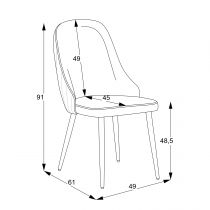 REMIS- Chaise de repas- velours ANKA (L49*P61*H91cm)