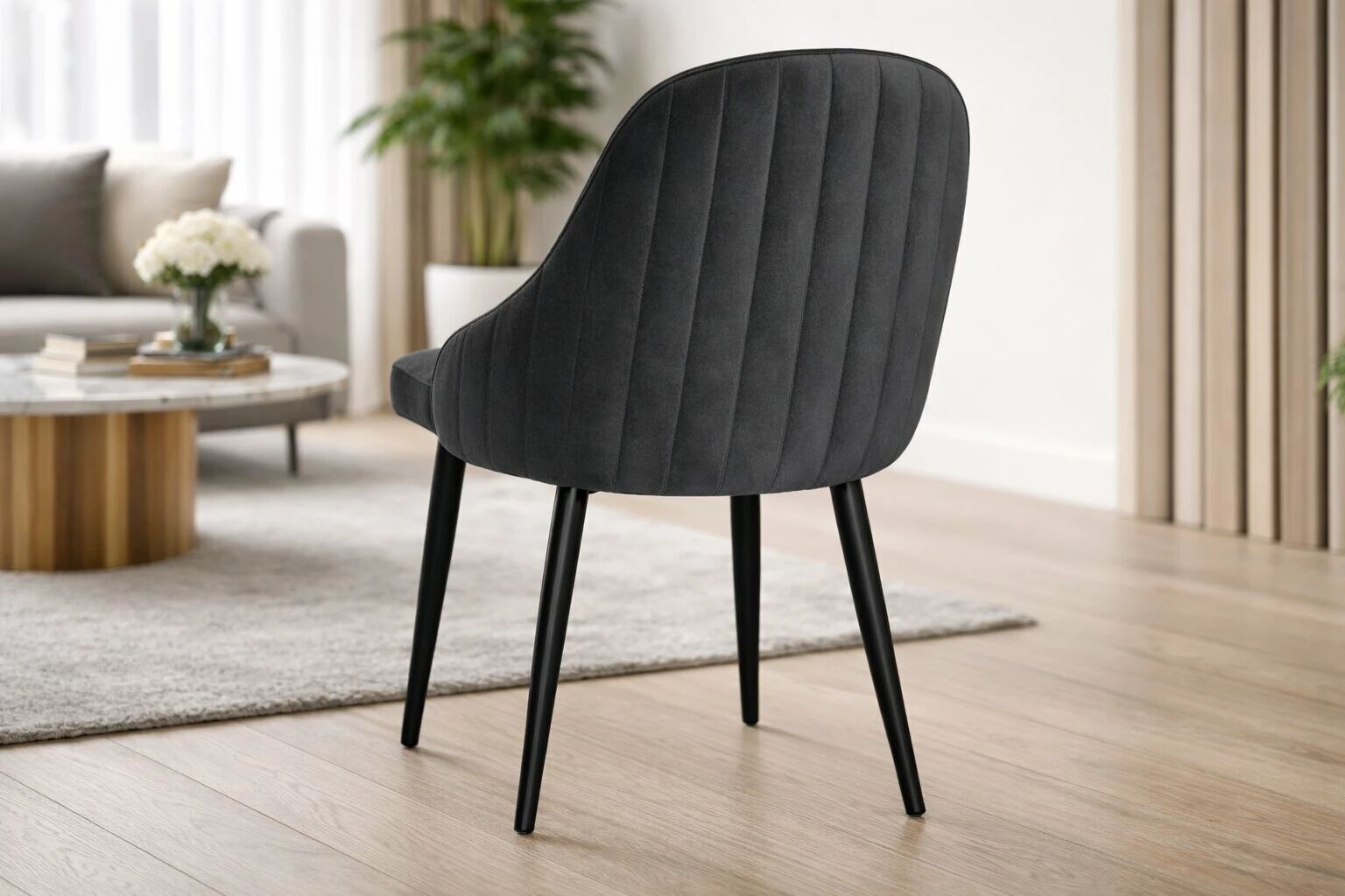 REMIS- Chaise de repas- velours ANKA (L49*P61*H91cm)