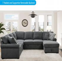 RENO(7080) 2p GAUCHE(232cm)+2p lit(297cm)+MéridienneDROIT(160cm)