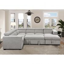 ROOM-U(7018DJ)meridien DROIT sofabed GRIS CLAIR(Belfast41)(312*249cm)