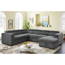 ROOM-U(7018DJ)meridien DROIT sofabed GRIS CLAIR(Belfast41)(312*249cm)