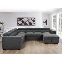 ROOM-U(7018DJ)meridien DROIT sofabed GRIS CLAIR(Belfast41)(312*249cm)
