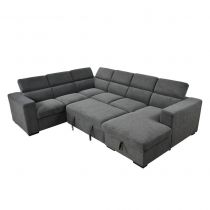 ROOM-U(7018DJ)meridien DROIT sofabed GRIS CLAIR(Belfast41)(312*249cm)