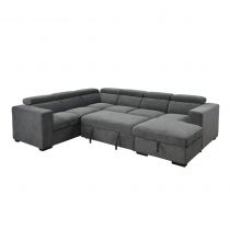 ROOM-U(7018DJ)meridien DROIT sofabed GRIS CLAIR(Belfast41)(312*249cm)
