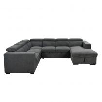 ROOM-U(7018DJ)meridien DROIT sofabed GRIS CLAIR(Belfast41)(312*249cm)