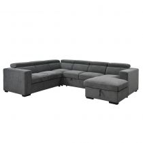 ROOM-U(7018DJ)meridien DROIT sofabed GRIS CLAIR(Belfast41)(312*249cm)