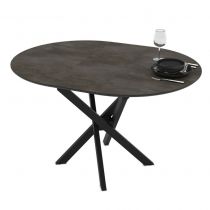 RUTA - Table ronde pieds style colonne 96cm+30cm Extension