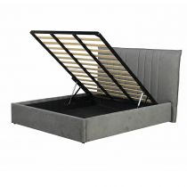 SATURNO, Lit coffre existe en plusieurs dimensions en velours, avec option matelas Aloe Vera 18cm
