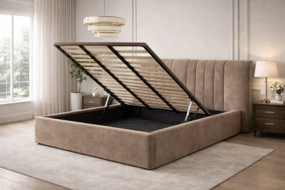 SATURNO, Lit coffre existe en plusieurs dimensions en velours