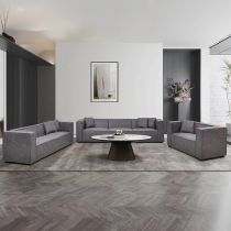 SEOUL, Fauteuil en \'simili\' gris