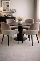 SIMO Chaise bicolore mousse memory Anka+Keten Beige (L52*P60*H87cm)