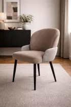 SIMO Chaise bicolore mousse memory Anka+Keten Beige (L52*P60*H87cm)